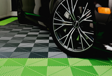 One Car Garage Floor Covering Idea