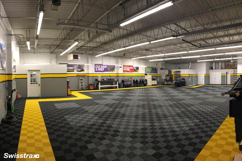 Tint World installed Ribtrax Pro tiles in their garage