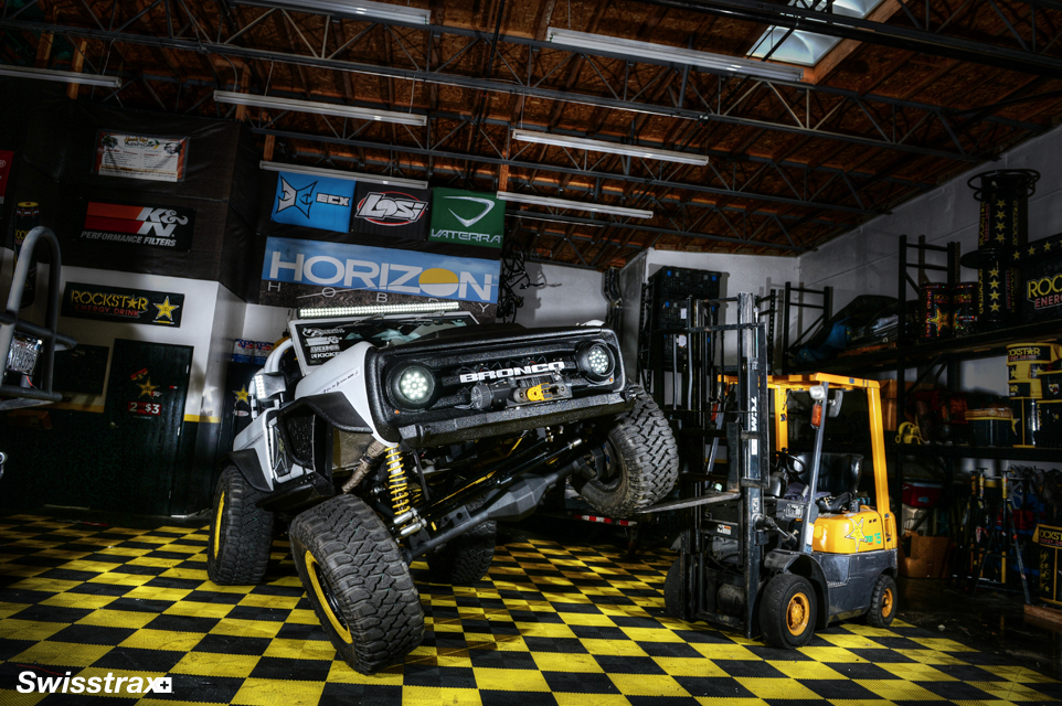 Rockstar Performance installed Ribtrax Pro tiles designed with the brand color of Rockstar