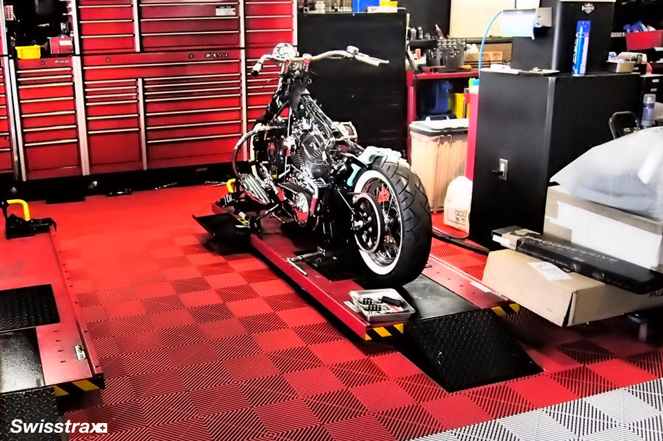 Swisstrax garage floor tiles are durable and installs easily in hours