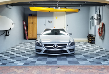 Garage Tile Flooring in Residential Garage