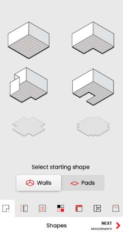 Screen Print of Design Application Step 1, Choose Your Shape