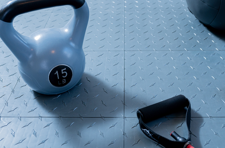 Swisstrax Flex Tiles for use as a gym floor