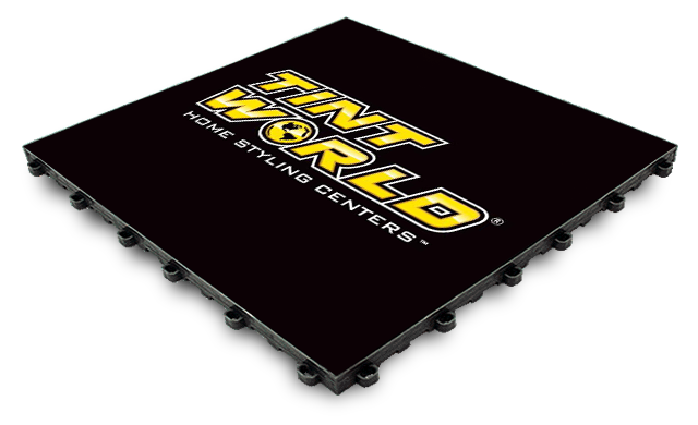 Tint World logo printed on black Graphictrax Pro Tile