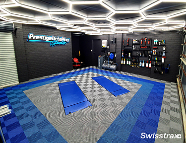 Prestige Detailing Studio used Swisstrax modular flooring