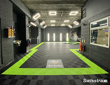 Auto spa using Swisstrax interlocking floor tiles