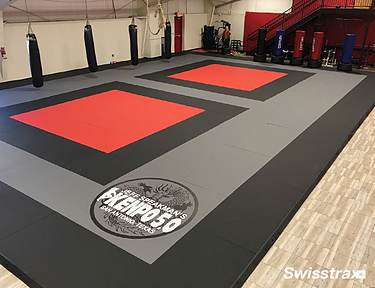 Swisstrax floor tiles installed at a martial arts gym