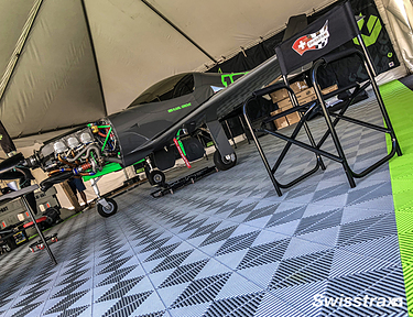 Swisstrax flooring used for an air show tent