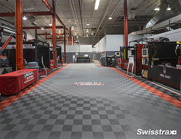 Industrial warehouse installed with Swisstrax floor tiles