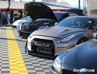 Swisstrax floor tiles used at an outdoor car show