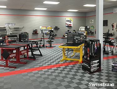 Automotive store installed with interlocking floor tiles from Swisstrax