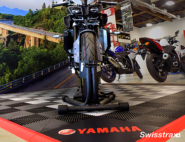Swisstrax floor tiles installed at Yamaha's showroom