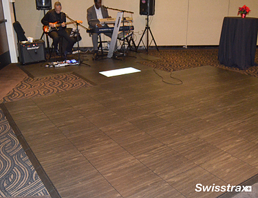 Event flooring using Vinyltrax with hardwood pattern