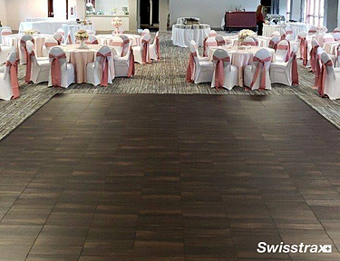 Large dance floor for wedding using portable flooring from Swisstrax