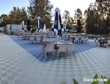 Swisstrax floor tiles installed at an outdoor event