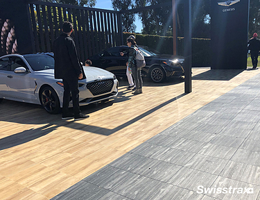 Outdoor Floor Tiles Installed at a car show