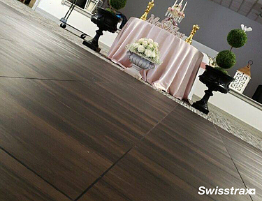 Vinyltrax Pro interlocking floor tiles used as a wedding dance floor