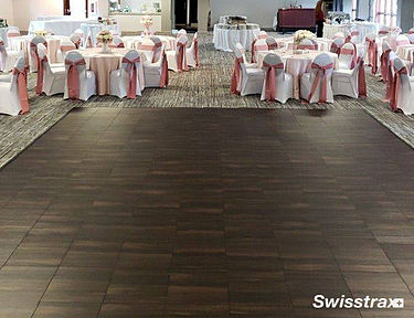 Wedding dance floor using Vinyltrax Pro floor tiles from Swisstrax