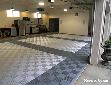 Gray garage floor tiles