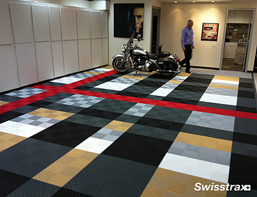 Burberry inspired pattern for this garage floor