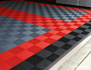 2 car garage with Swisstrax flooring installed
