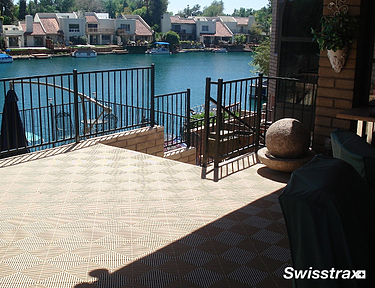 Ribtrax Pro tiles installed on the backyard patio