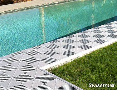 Ribtrax Pro tiles installed next to a pool